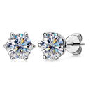 Russian Cut Moissanite Earrings 1/2/4CT Color D VVS in 925 Silver