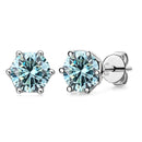 Russian Cut Moissanite Earrings 1/2/4CT Color D VVS in 925 Silver