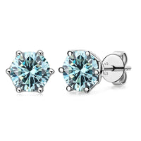 Russian Cut Moissanite Earrings 1/2/4CT Color D VVS in 925 Silver