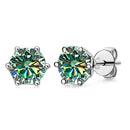 Russian Cut Moissanite Earrings 1/2/4CT Color D VVS in 925 Silver