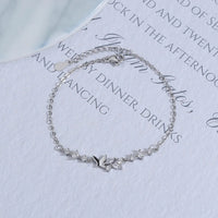 Butterfly Flower Bracelet for Women S925 Silver Adjustable