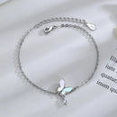 Butterfly Flower Bracelet for Women S925 Silver Adjustable