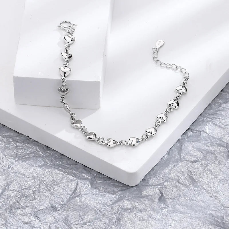 Butterfly Flower Bracelet for Women S925 Silver Adjustable