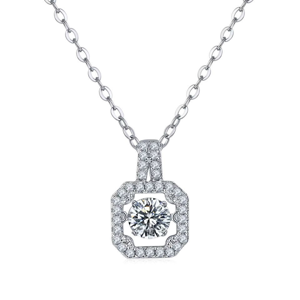 18K Gold Plated S925 Silver Necklace with 1.0CT Inlaid Moissanite