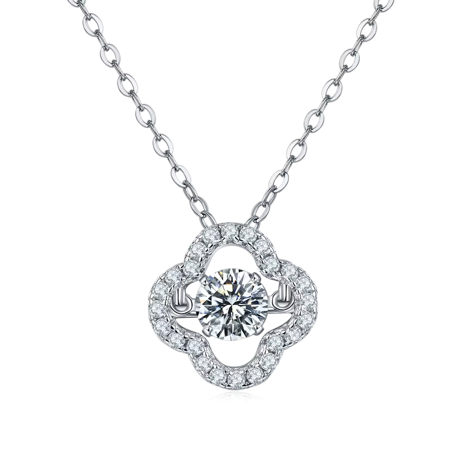 18K Gold Plated S925 Silver Necklace with 1.0CT Inlaid Moissanite