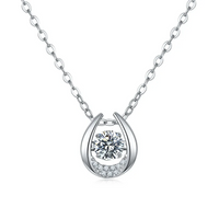 18K Gold Plated S925 Silver Necklace with 1.0CT Inlaid Moissanite