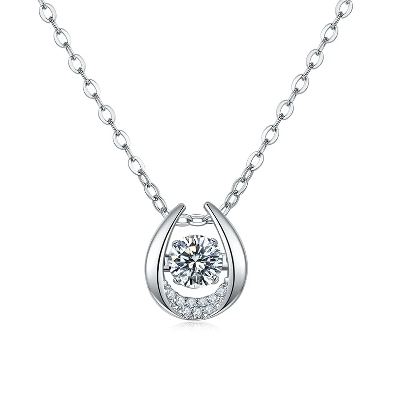 18K Gold Plated S925 Silver Necklace with 1.0CT Inlaid Moissanite