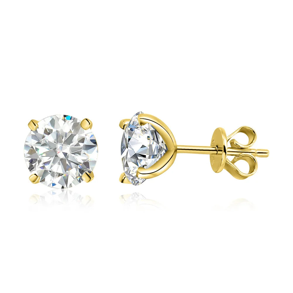 0.2–3CT Rose Gold Moissanite Earrings for Women in 925 Pure Silver