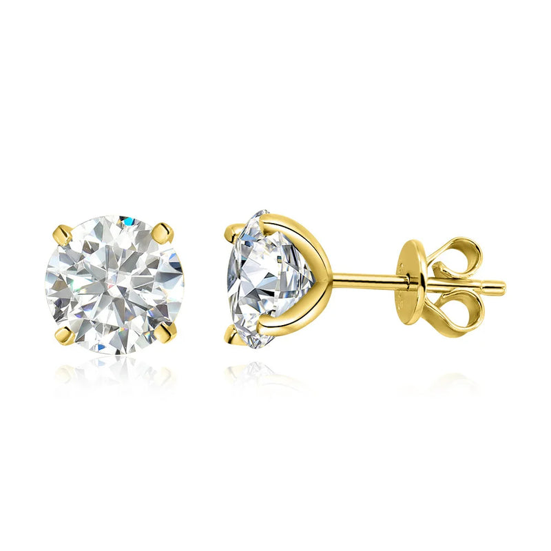 0.2–3CT Rose Gold Moissanite Earrings for Women in 925 Pure Silver