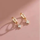 Zircon Four-Leaf Flower Bracelet for Women Gold Stainless Steel