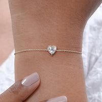 Solitaire Moissanite Bracelet for Women Pear Cut Marquise Heart