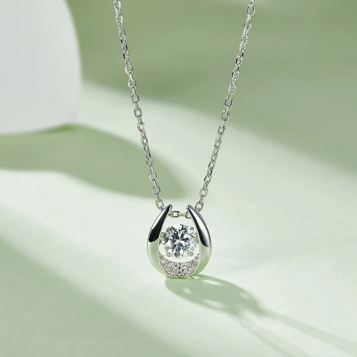 18K Gold Plated S925 Silver Necklace with 1.0CT Inlaid Moissanite