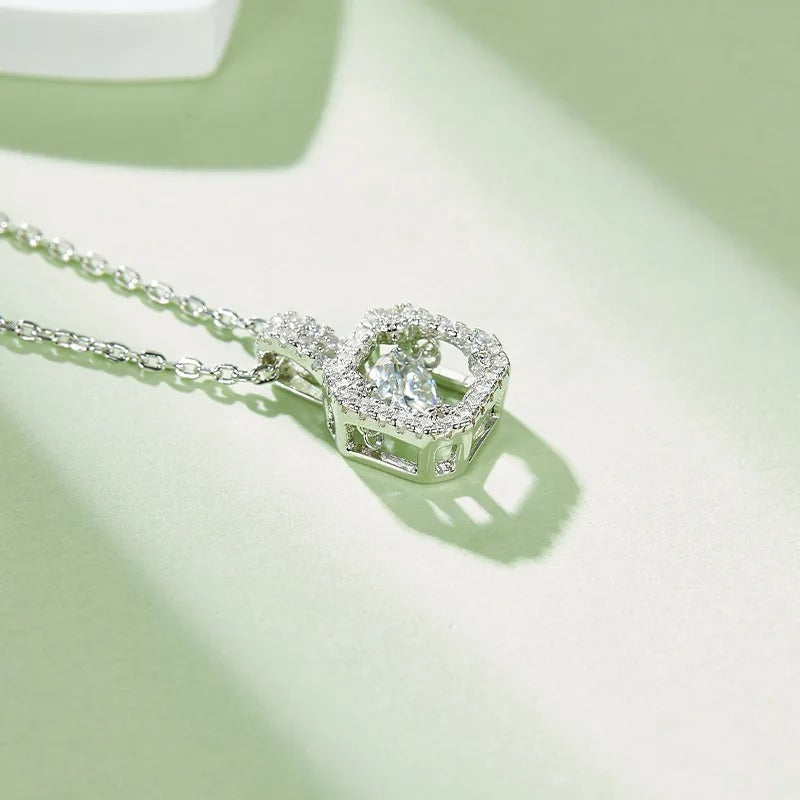 18K Gold Plated S925 Silver Necklace with 1.0CT Inlaid Moissanite