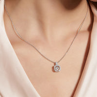 18K Gold Plated S925 Silver Necklace with 1.0CT Inlaid Moissanite