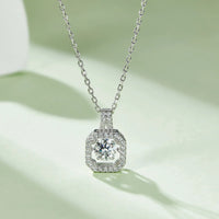 18K Gold Plated S925 Silver Necklace with 1.0CT Inlaid Moissanite