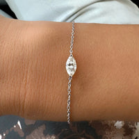 Solitaire Moissanite Bracelet for Women Pear Cut Marquise Heart