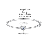 0.5CT Moissanite Hollow Heart Bracelet in 925 Silver