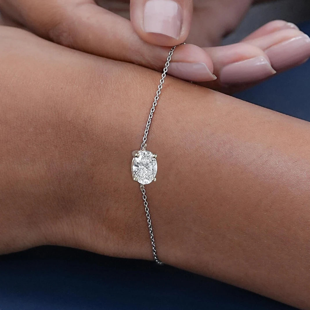 Solitaire Moissanite Bracelet for Women Pear Cut Marquise Heart