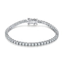Moissanite Tennis Bracelet for Women 4mm in 925 Silver White Gold Plated