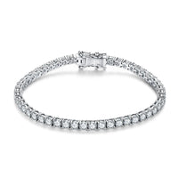 Moissanite Tennis Bracelet for Women 4mm in 925 Silver White Gold Plated