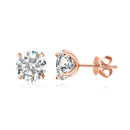 0.2–3CT Rose Gold Moissanite Earrings for Women in 925 Pure Silver