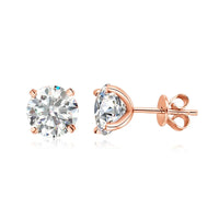 0.2–3CT Rose Gold Moissanite Earrings for Women in 925 Pure Silver