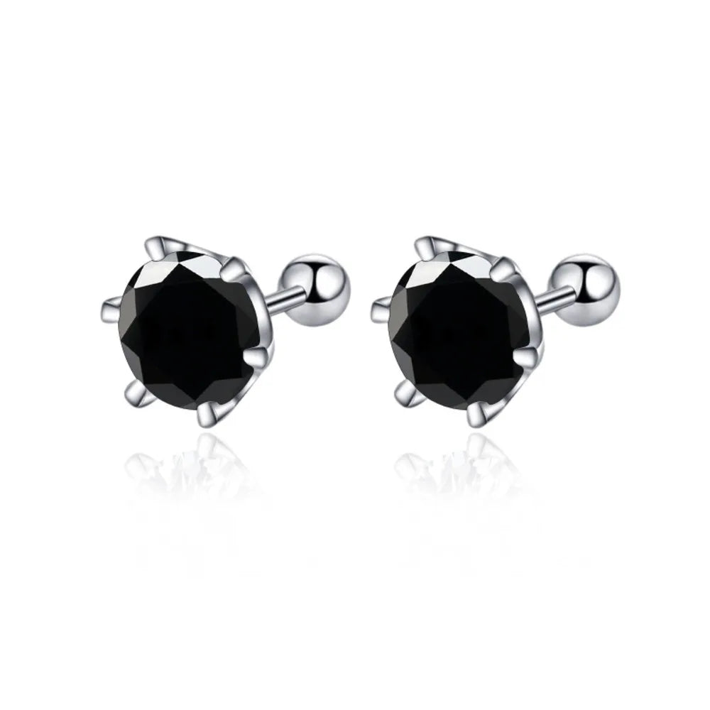 D Color Moissanite Screwback Earrings in 925 Silver