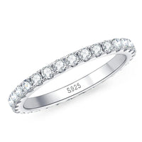 Moissanite Eternity Ring D 2mm in 18K White Gold