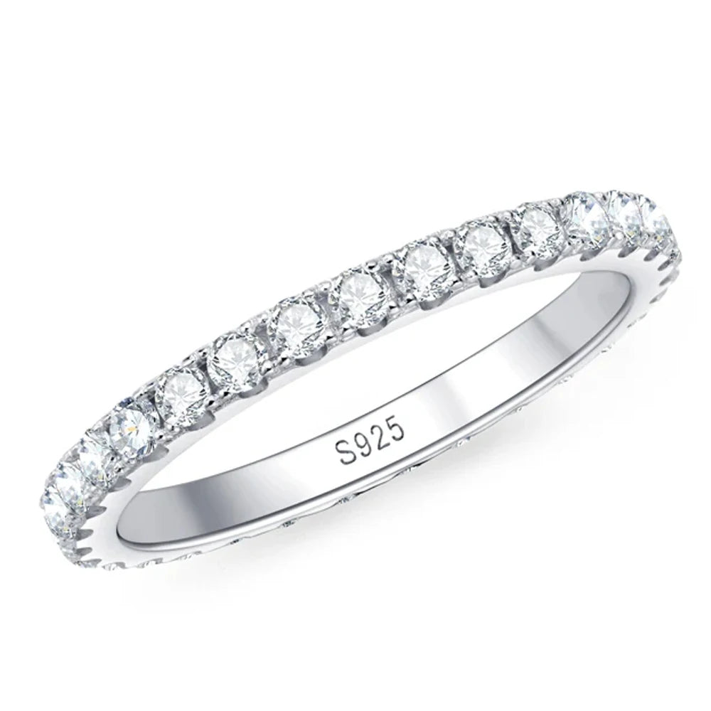 Moissanite Eternity Wedding Ring 2mm for Women