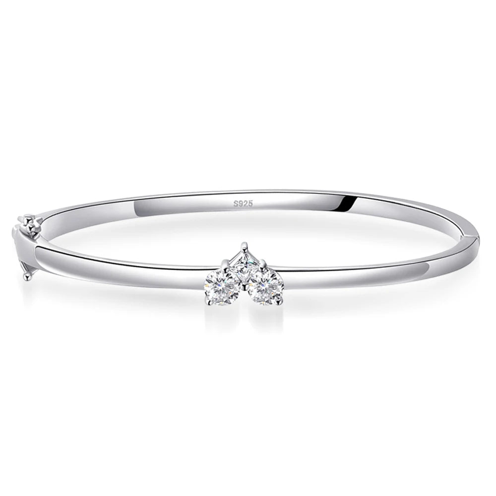 Elegant Moissanite Women's Bracelet, 925 Silver, GRA Certified