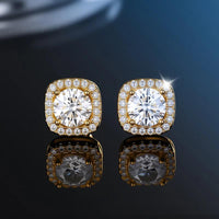 Certified Moissanite Stud Earrings in 925 Silver