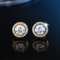 Certified Moissanite Stud Earrings in 925 Silver